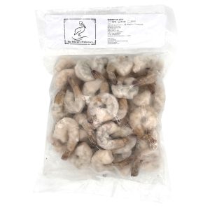 VANNAMEI SHRIMP, 16/20, RAW, IQF, 10% GLAZE, PEELED, DEVEINED, TAIL-ON