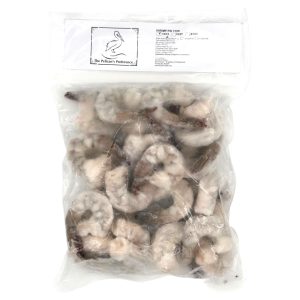 VANNAMEI SHRIMP, 13/15, RAW, IQF, 10% GLAZE, PEELED, DEVEINED, TAIL-ON