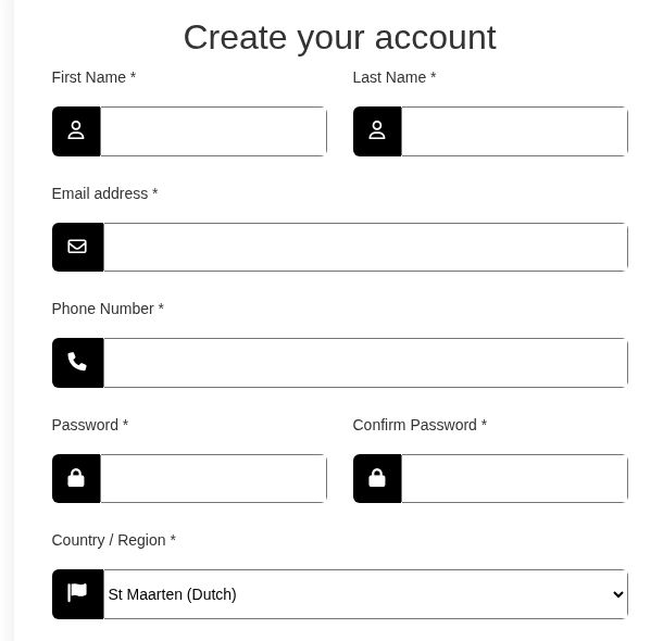 ACSW registration form showing name, email, phone, password and country fields